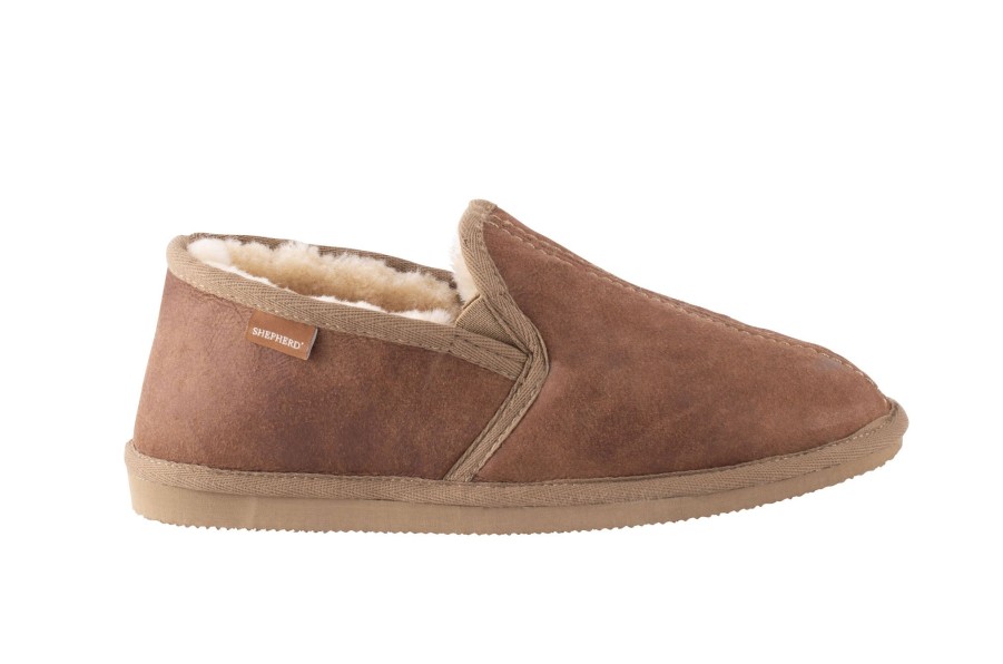 Men SHEPHERD | Bosse Slippers Antique Cognac